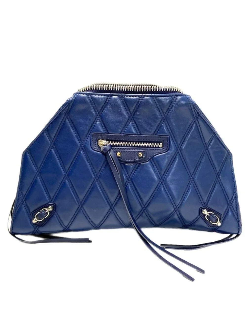Balenciaga Clutch Navy Quilted Leather